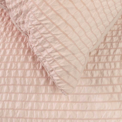 Ardor Ingrid Blush Seersucker Stripe Quilt Cover Set King