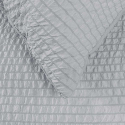 Ardor Ingrid Silver Seersucker Stripe Quilt Cover Set King