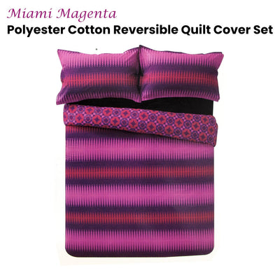 Apartmento Miami Magenta Reversible Polyester Cotton Quilt Cover Set King