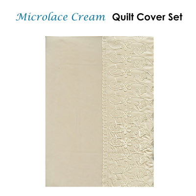 Essentially Home Living Microlace Cream Quilt Cover Set Single