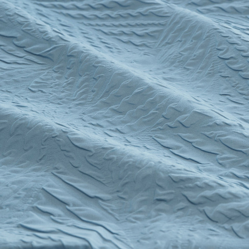 Ardor South Coast Pale Blue Embossed Quilt Cover Set Queen