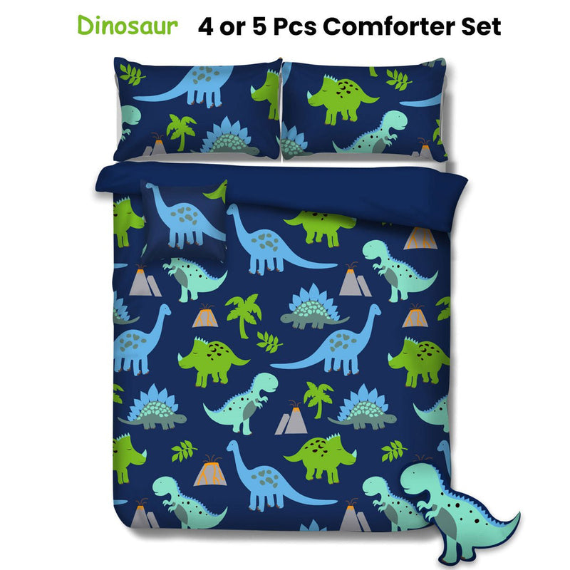 Ramesses Dinosaur Kids Advventure 5 Pcs Comforter Set Double