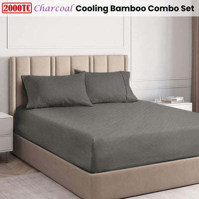 Ramesses Charcoal 2000TC Cooling Bamboo Combo Set King