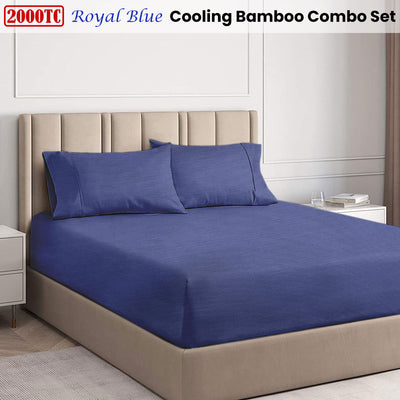 Ramesses Royal Blue 2000TC Cooling Bamboo Combo Set King