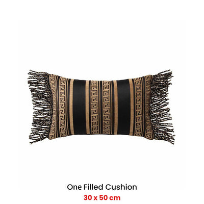 Davinci Massimo Black Oblong Filled Cushion 30 x 50cm