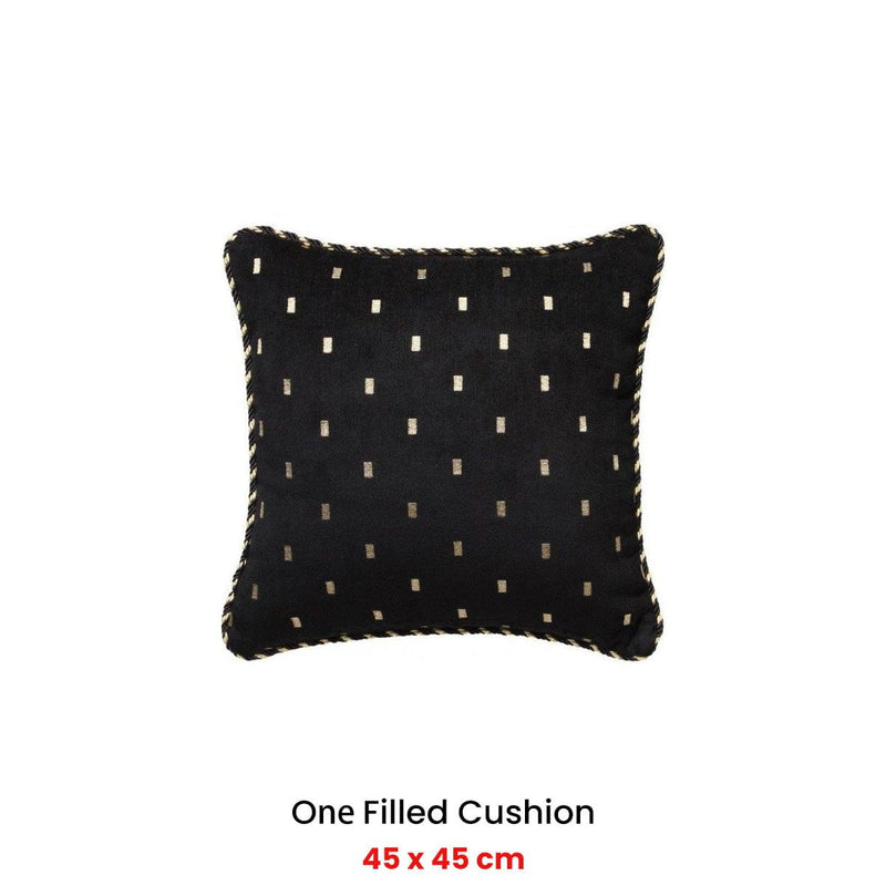 Davinci Massimo Black Square Filled Cushion 45 x 45cm