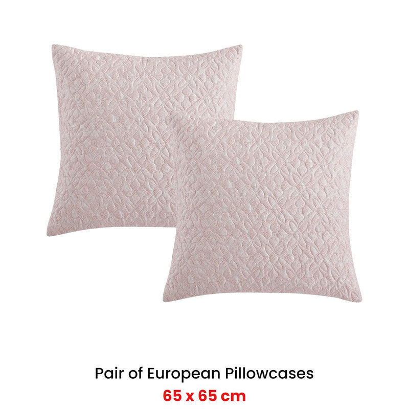 Platinum Collection Pair of Bodhi Pink European Pillowcases 65 x 65cm