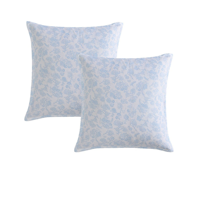 Logan and Mason Pair of Kai Blue European Pillowcases 65 x 65cm