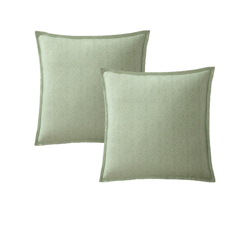 Logan and Mason Pair of Kalea Green European Pillowcases 65 x 65cm