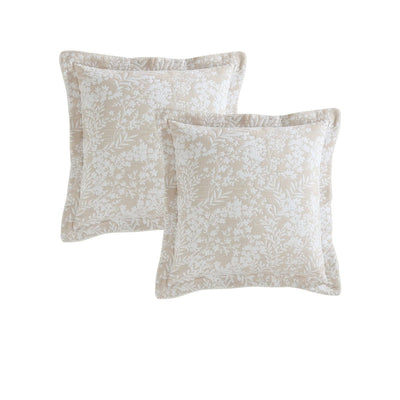 Private Collection Pair of Quinn Stone Yarn Dyed Jacquard European Pillowcases 65 x 65cm