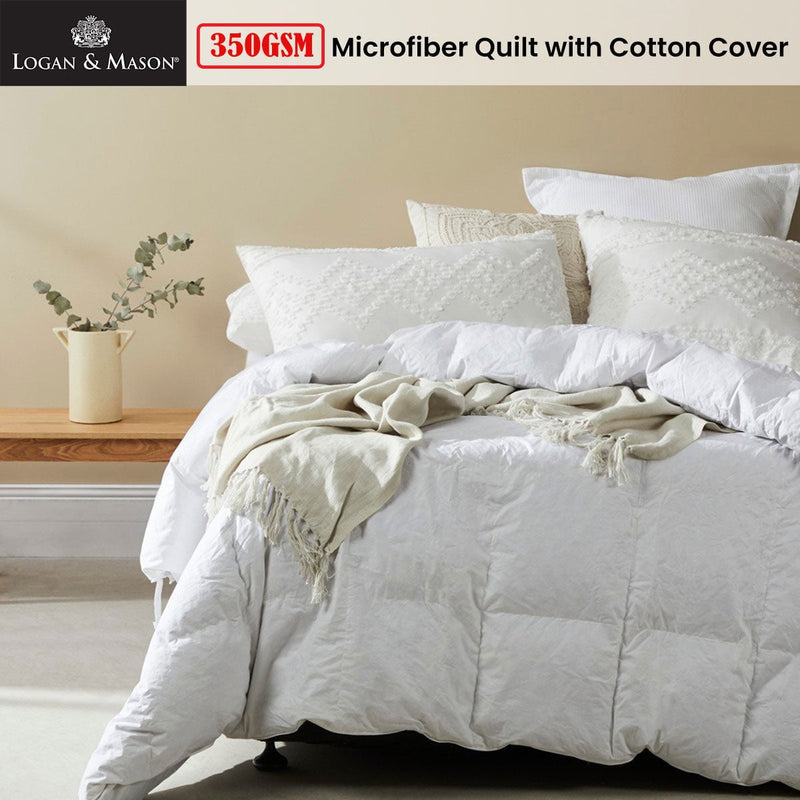 Logan and Mason 350GSM Microfiber Quilt with Cotton Cover King