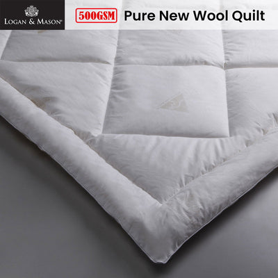 Logan and Mason 500GSM Pure Wool Premium Quality Quilt Double