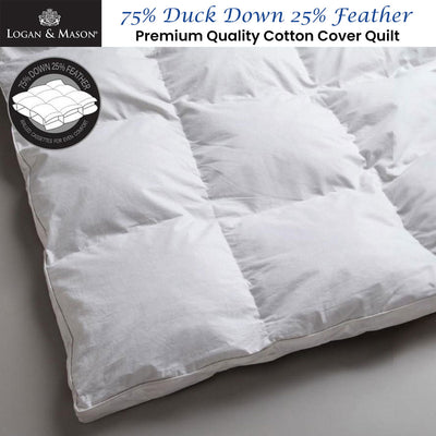 Logan and Mason 75% Duck Down 25% Feather Premium Quality Quilt Queen