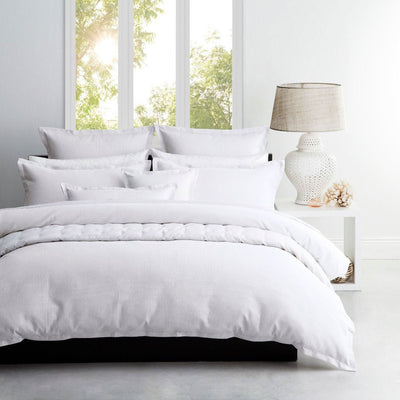 Platinum Collection Ascot White Waffle Quilt Cover Set Single