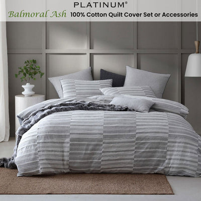 Platinum Collection Balmoral Ash 100% Cotton Quilt Cover Set Queen