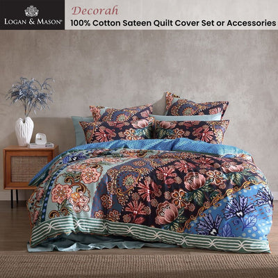 Logan and Mason 250TC Decorah Multi Cotton Sateen Quilt Cover Set King