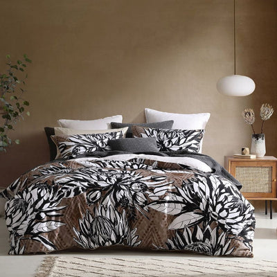 Logan and Mason 250TC Hinton Brown Cotton Sateen Quilt Cover Set King