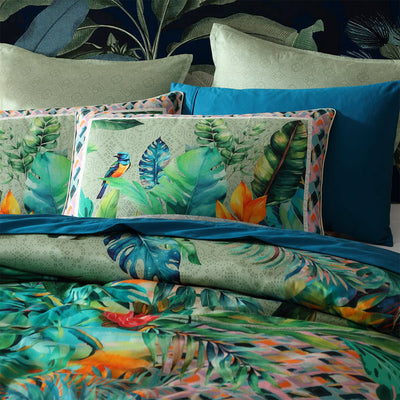Logan and Mason 250TC Kalea Multi Cotton Sateen Quilt Cover Set Queen