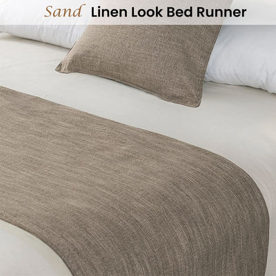 Jason Linen Look Sand Bed Runner Double/Queen