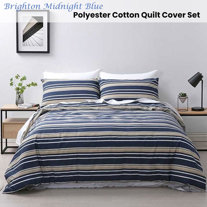 Jason Brighton Midnight Blue Quilt Cover Set Queen