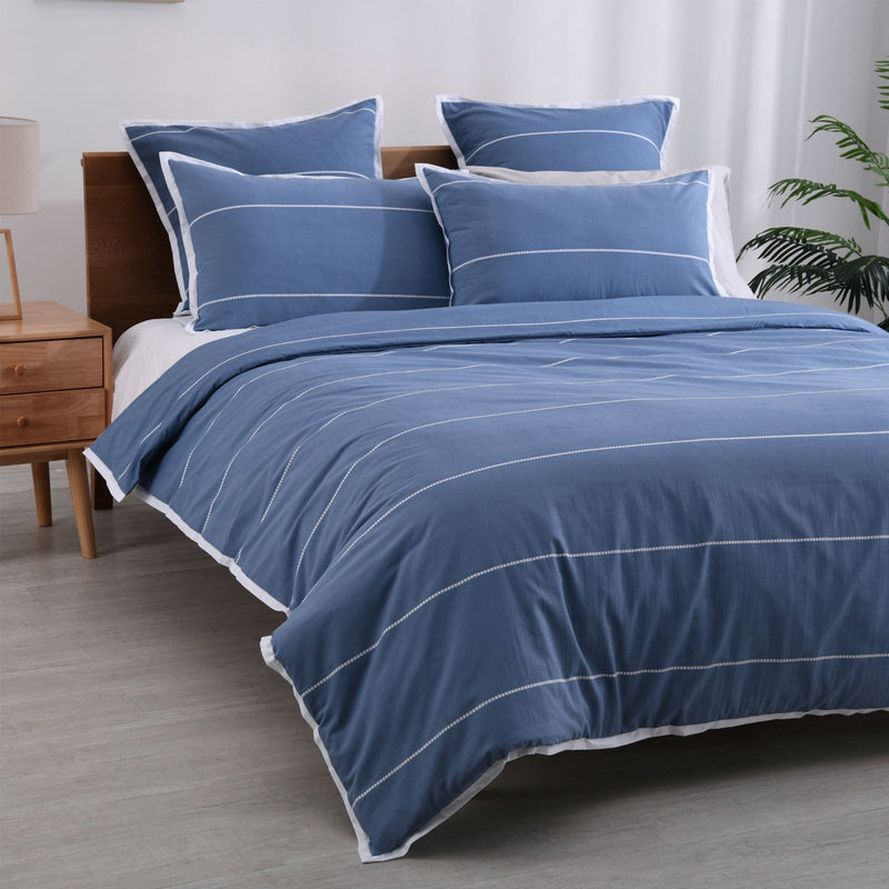 Jason Calista Indigo Quilt Cover Set King