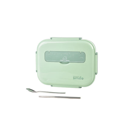 Kylin 304 Stainless Steel 5 Divided Smile Large Lunch Box With Soup Pot - Green