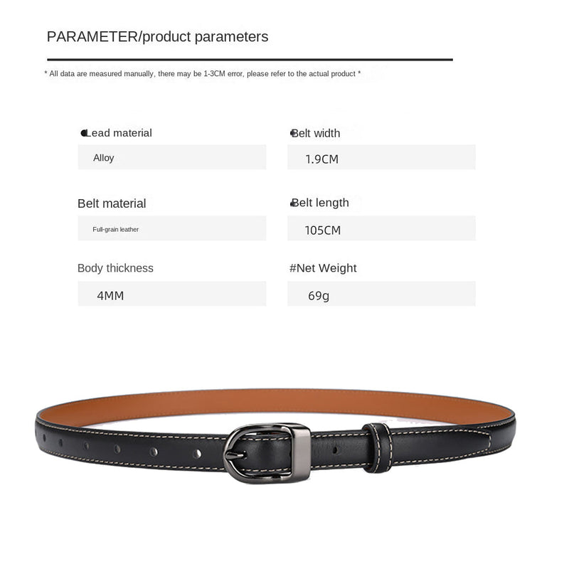 Luxury Top Layer Cow Leather Belt Women&