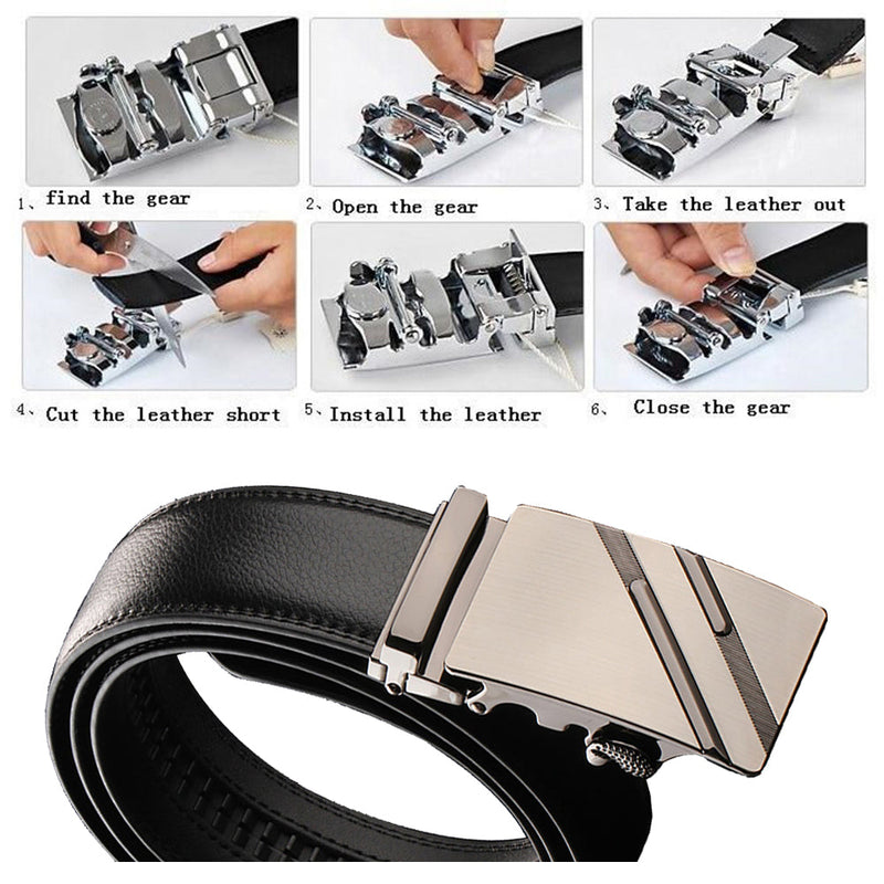 Adjustable Slide Luxury Leather Belt For Men&