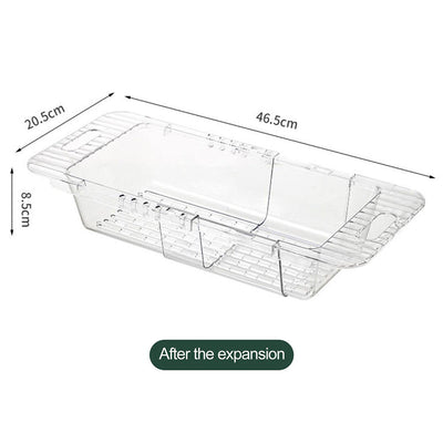 2 Pack Retractable Dish Drying Rack Basket Drainer Over The Sink(Clear)