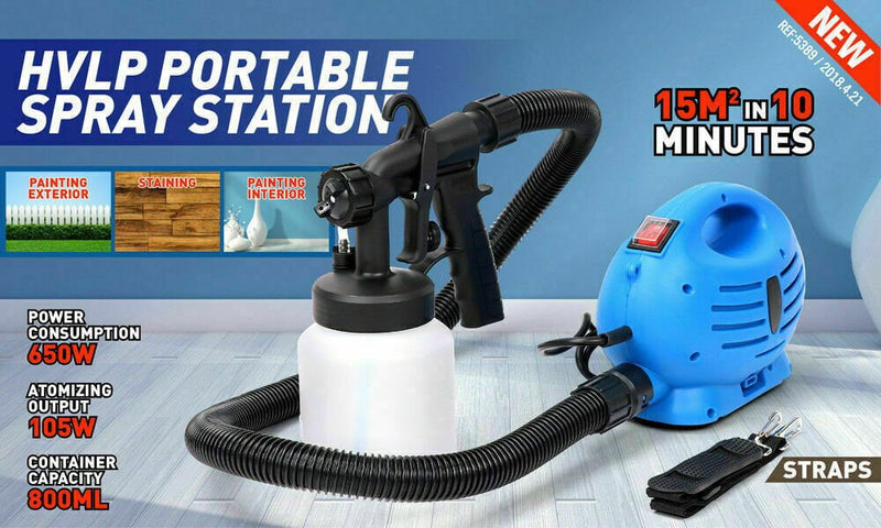 Electric Paint Sprayer Gun 650W DIY Spray Staion HVLP Portable Machine