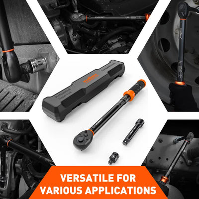 3Pc 1/2" Drive Click Torque Wrench Ratchet Socket  Adaptor Extension WorkShop