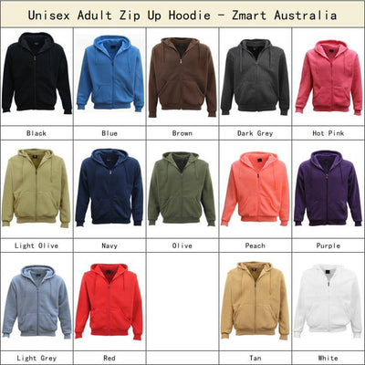 Adult Unisex Zip Plain Fleece Hoodie Hooded Jacket Mens Sweatshirt Jumper XS-8XL, Navy, 3XL