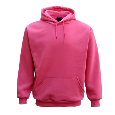 Adult Unisex Men's Basic Plain Hoodie Pullover Sweater Sweatshirt Jumper XS-8XL, Hot Pink, 3XL