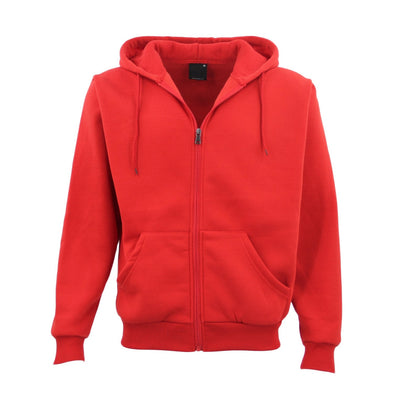 Adult Unisex Zip Plain Fleece Hoodie Hooded Jacket Mens Sweatshirt Jumper XS-8XL, Red, 5XL