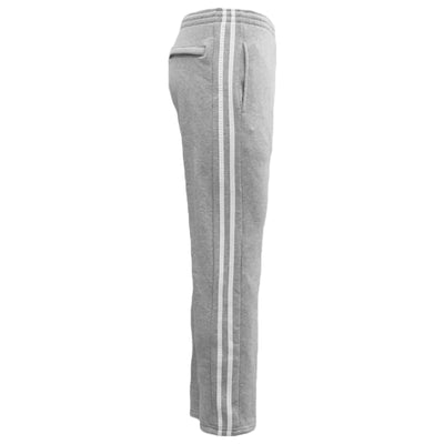 Men's Fleece Casual Sports Track Pants w Zip Pocket Striped Sweat Trousers S-6XL, Light Grey, 6XL