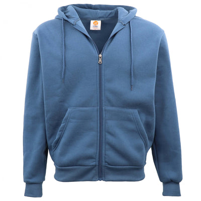 Adult Unisex Zip Plain Fleece Hoodie Hooded Jacket Mens Sweatshirt Jumper XS-8XL, Dusty Blue, S