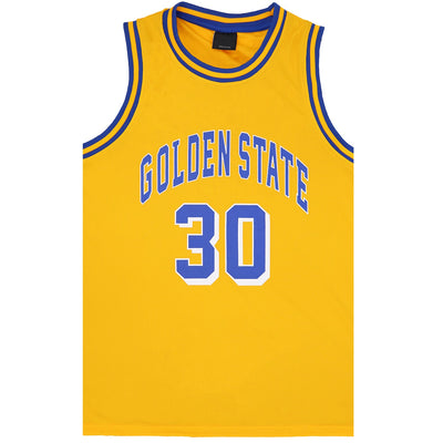 New Men's Basketball Jersey Sports T Shirt Tee Vest Tops Gym Chicago Los Angeles, Yellow - Golden State 30, 2XL