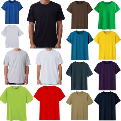 Adult 100% Cotton T-Shirt Unisex Men's Basic Plain Blank Crew Tee Tops Shirts, Copper, M