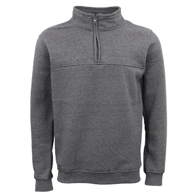 New Men's Unisex Adult Half-Zip Fleece Jumper Pullover Stand Collar Jacket Shirt, Dark Grey, XS