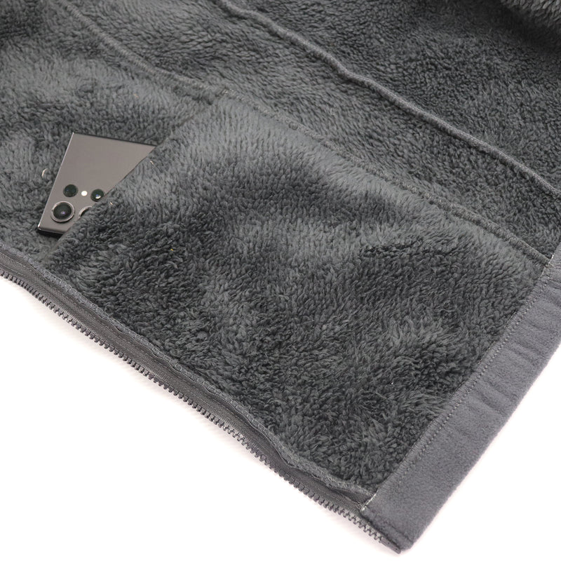 Mens Thick Zip Up Jumper w Sherpa Fur Lined Sweatshirt Winter Unisex Jacket Coat, Black, L