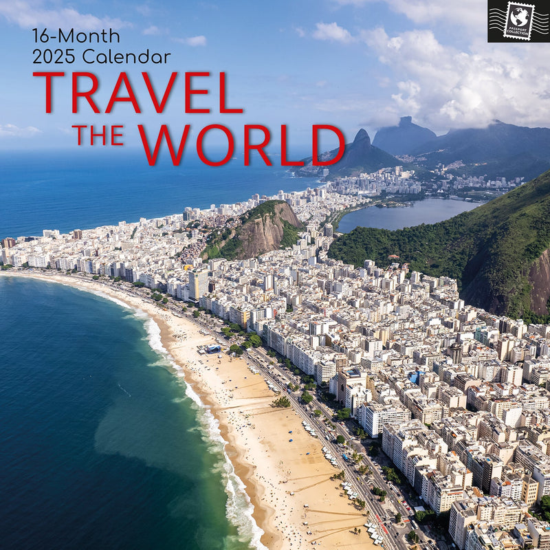 Travel the World 2025 Square Wall Calendar 16 Months New Year Xmas Planner Gift