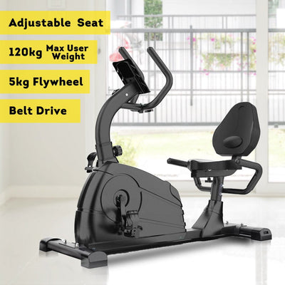 JMQ FITNESS QM1003 Adjustable Seat Spin Bike for Indoor Cylcing,  Belt Drive Hidden Flywheel - Black