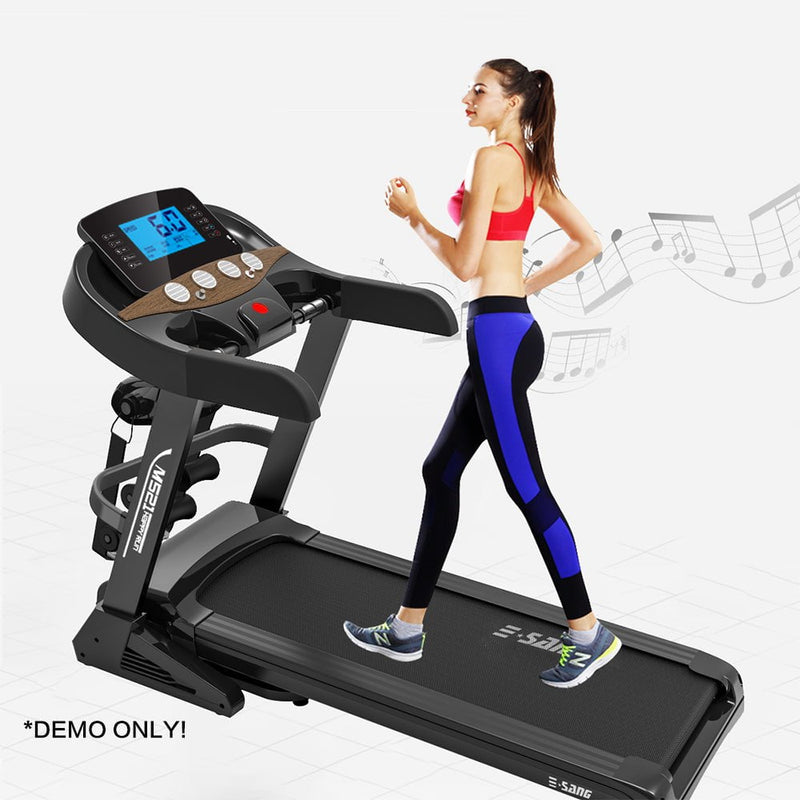 JMQ FITNESS G4208 1.25HP 220V Diamond Pattern Foldable Home Treadmill - Black