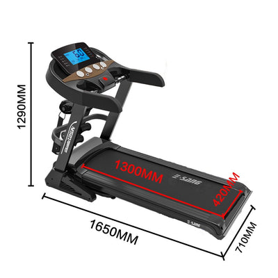 JMQ FITNESS G4208 1.25HP 220V Diamond Pattern Foldable Home Treadmill - Black