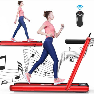 JMQ FITNESS A4003D 0.75HP Diamond Pattern Remote Control Electric Home Treadmill - Silver