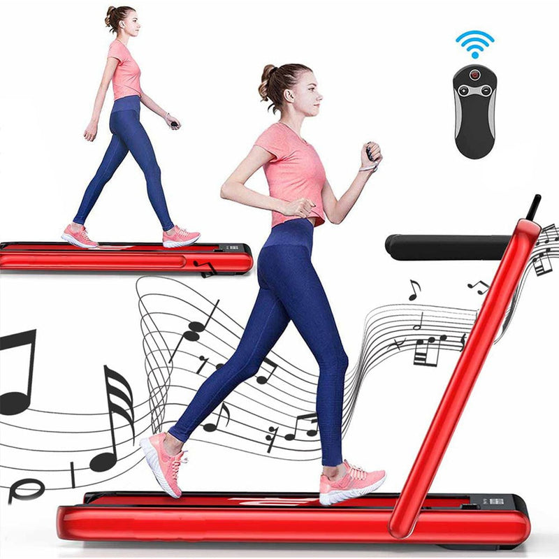 JMQ FITNESS A4003D 0.75HP Diamond Pattern Remote Control Electric Home Treadmill - Silver