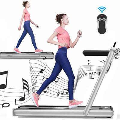 JMQ FITNESS A4003D 0.75HP Diamond Pattern Remote Control Electric Home Treadmill - Silver