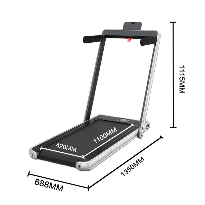 JMQ FITNESS A4003D 0.75HP Diamond Pattern Remote Control Electric Home Treadmill - Silver