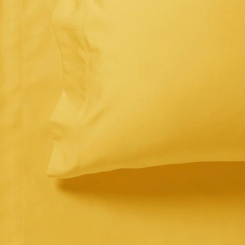 1000TC Ultra Soft Fitted Sheet & 2 Pillowcases Set - Double Size Bed - Yellow