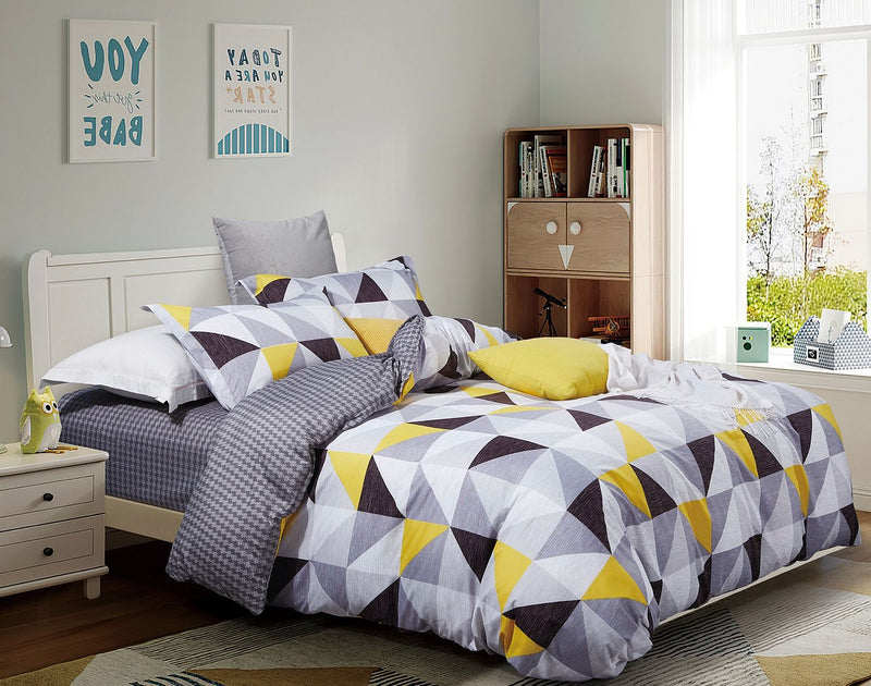 Geometric Queen Size Duvet Quilt Cover Set